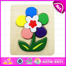 2015 Beautiful Wooden Flower Design Wooden Puzzle Games Toy, Wooden Toy Game Puzzle in Bulk, Christmas Kid Game Puzzle Toy W14L023